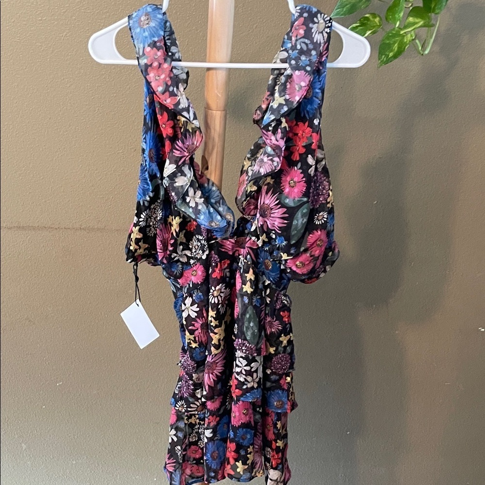 NWT Floral Ruffled layer mini dress - Picture 4 of 7